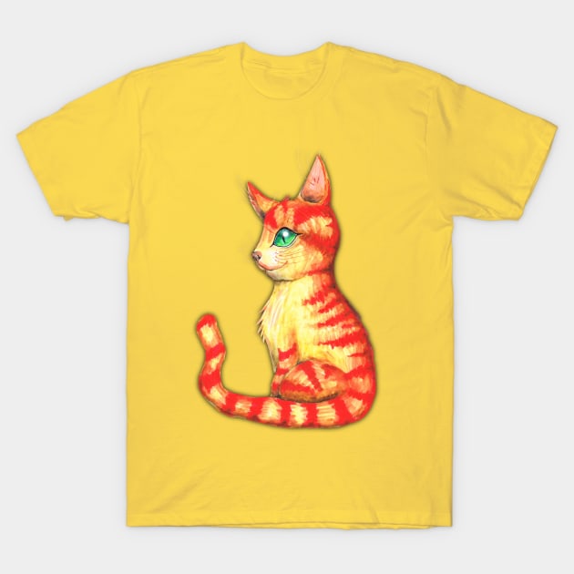 Fiery cat T-Shirt by Bwiselizzy